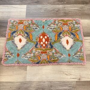 Pottery Barn Embroidered Pillow Case Fringe Colorful Paisley Bohemian